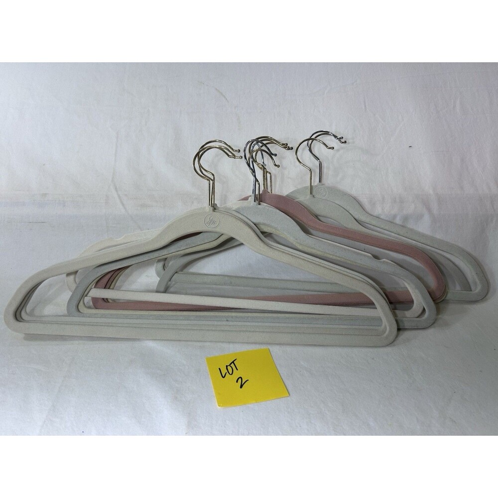 12 Multi Velvet Flocked Non Slip Clothes Hangers Standard Size Slim Closet LOT#2